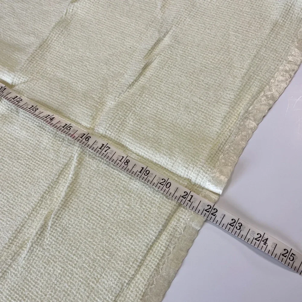Vtg Waffle Weave Baby Blanket Satin Trim Embroidered Clown Cream Yellow 37x22